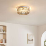 Petit plafonnier spot fum� ou applique avec verre textur� - paolina