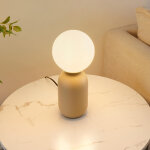 Petite lampe à poser couleur taupe boule banche - sley Petite lampe à poser couleur taupe boule banche - sley
