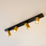 Plafonnier multi spots pivotants gu10 noir et dor� - lewis