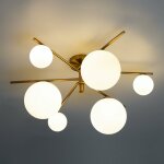 Plafonnier tendance doré et verre blanc - belisto Plafonnier tendance doré et verre blanc - belisto