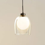 Suspension cloche et boule blanche - calypso