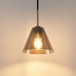 Suspension conique et design verre fum� - soliria