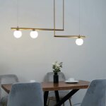 Suspension design géométrique métal doré et verre blanc - andrea Suspension design géométrique métal doré et verre blanc - andrea