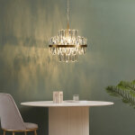 Suspension dore en cristal pampilles transparentes - ariella