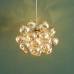 Suspension grappe d�corative boules en verre ambr�es - maeli