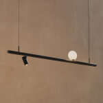 Suspension noire design syst�me magn�tique spot et boule led 10w - lyne