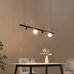 Suspension noire syst�me magn�tique 16w 2 boules et 2 spots led - lyne