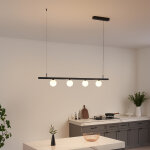 Suspension noire syst�me magn�tique avec 4 boules en verre 12w led - lyne