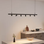 Suspension noire syst�me magn�tique 6 spots led orientables 30w - lyne