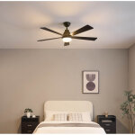 Ventilateur de plafond dimmable noir 132 cm �clairage led et cct - cosmo