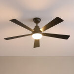 Ventilateur de plafond dimmable noir 132 cm clairage led et cct - cosmo