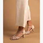 Escarpin bout ouvert d�esse �cru