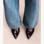 Escarpin slingback c�lina marron fonc�