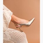 Escarpin slingback daffy platine