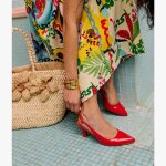 Escarpin slingback delphie coquelicot