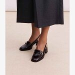 Mocassin slingback domitille marron fonc�