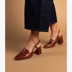 Mocassin slingback dorine caramel