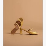 Mule � talon odette jaune
