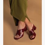 Mule � talon vera bordeaux