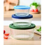Les 3 plats multiusages en verre et leurs couvercles herm�tiques
