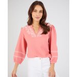 Blouse brod�e en gaze de coton
