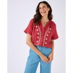 Blouse brod�e en gaze de coton biologique