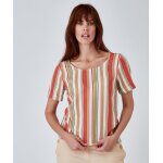 Blouse mlange lin fleurie et raye