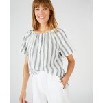 Blouse raye en voile de coton