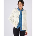 Cardigan maille ajoure pur coton