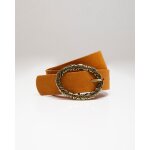Ceinture boucle fantaisie crote de cuir aspect sud