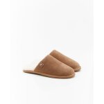 Chaussons thermolactyl dessus crote de cuir vachette