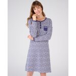 Chemise de nuit pur coton peign�, manches longues