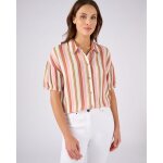 Chemisier rayé en tissu créponné pure viscose Chemisier rayé en tissu créponné pure viscose