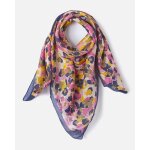 Foulard pure soie fleuri esprit tachiste
