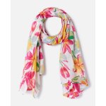 Foulard voile fleurs tropicales.