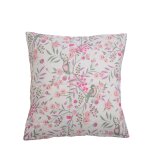Housse d'oreiller matelass fleurs et oiseaux