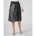 Jupe asym�trique en velours d�vor�