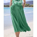 Jupe boutonn�e en tissu cr�ponn� pure viscose