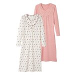 Lot de 2 chemises de nuit jersey pur coton peign