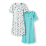 Lot de 2 chemises de nuit jersey pur coton peigné Lot de 2 chemises de nuit jersey pur coton peigné