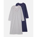 Lot de 2 chemises de nuit jersey pur coton peign�
