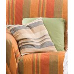 Lot de 2 housses de coussin unies et rayes
