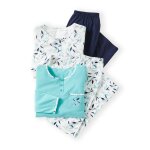 Lot de 2 pyjamas maille jersey pur coton peigné Lot de 2 pyjamas maille jersey pur coton peigné