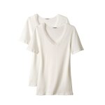 Lot de 2 t - shirts essential maille jacquard et dentelle pur coton peign