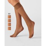 Lot de 4 paires de mi - bas mousse 20d.