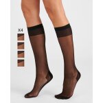 Lot de 4 paires de mi - bas voile 20d