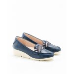 Mocassins compenses  patte fantaisie tresse amortyl