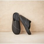 Mules en cuir grain