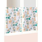 Paire de vitrages droits imprims feuillages