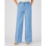Pantalon large tissu chambray